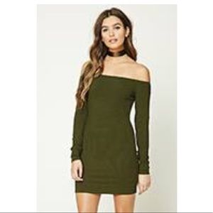 Forever 21 Off Shoulder Ribbed Dress